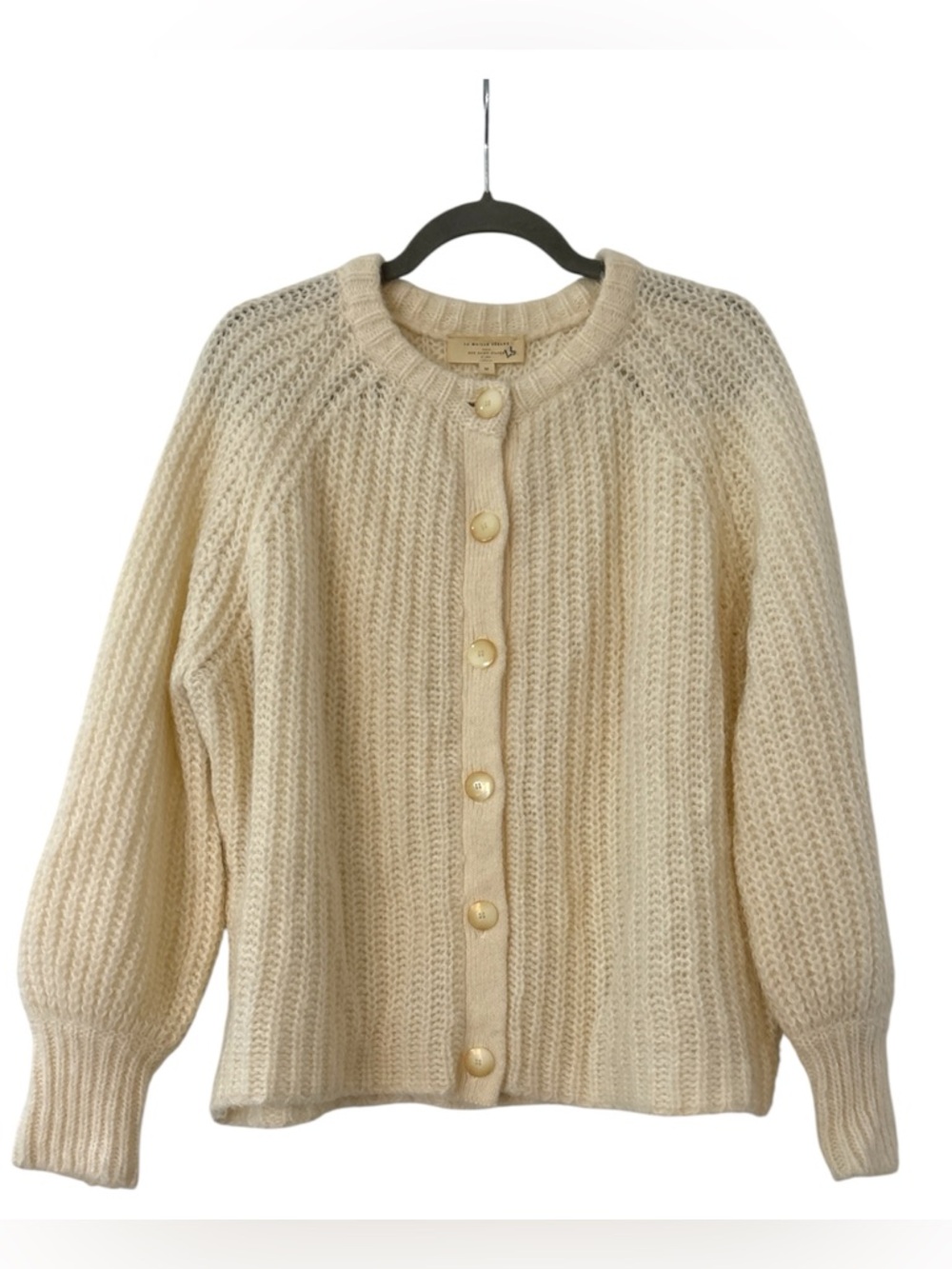 Sezane NWOT Emilie Alpaca Wool Blend Cardigan in Ecru Size Medium - Picture 2 of 8